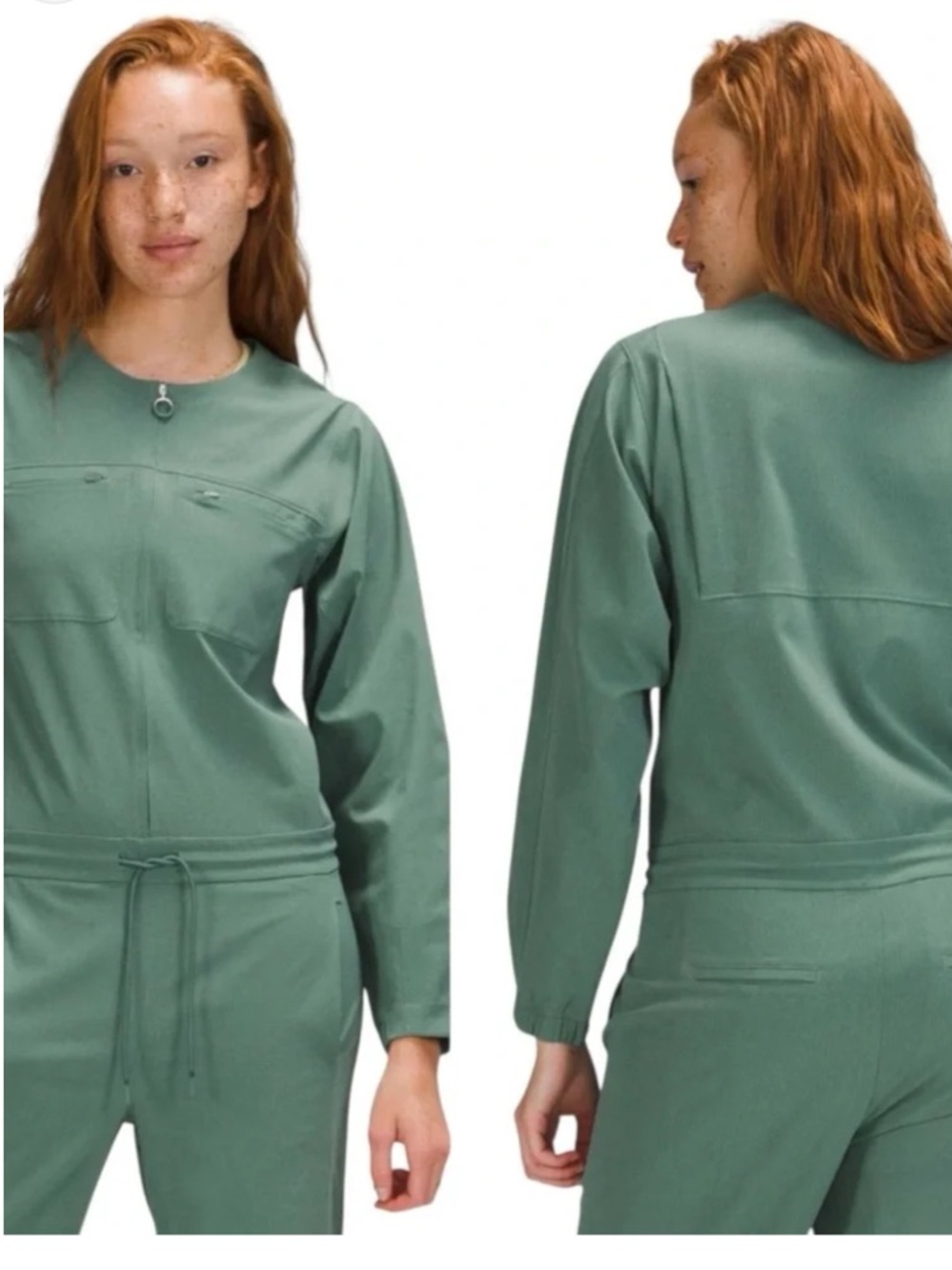 NWT Lululemon Green Long Sleeve Pullover Jumpsuit (size 4)